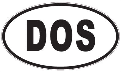 DOS - 3 Letter Initials Oval Sticker