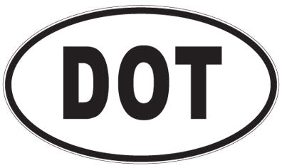 DOT - 3 Letter Initials Oval Sticker