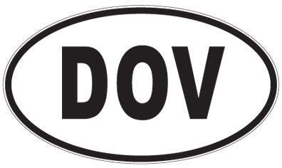 DOV - 3 Letter Initials Oval Sticker