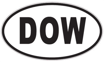 DOW - 3 Letter Initials Oval Sticker