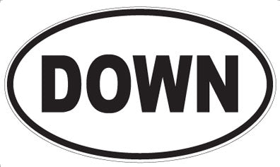 DOWN - Oval Magnet