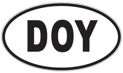 DOY - 3 Letter Initials Oval Sticker