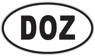 DOZ - 3 Letter Initials Oval Sticker