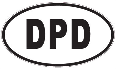DPD - 3 Letter Initials Oval Sticker