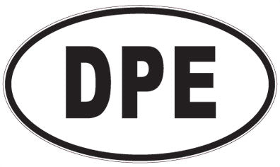 DPE - 3 Letter Initials Oval Sticker