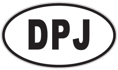 DPJ - 3 Letter Initials Oval Sticker