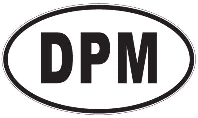 DPM - 3 Letter Initials Oval Sticker