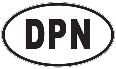 DPN - 3 Letter Initials Oval Sticker