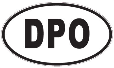 DPO - 3 Letter Initials Oval Sticker