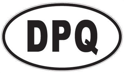 DPQ - 3 Letter Initials Oval Sticker