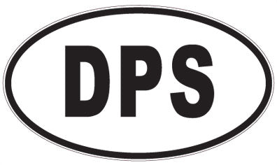 DPS - 3 Letter Initials Oval Sticker