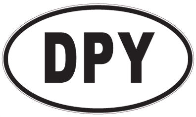 DPY - 3 Letter Initials Oval Sticker
