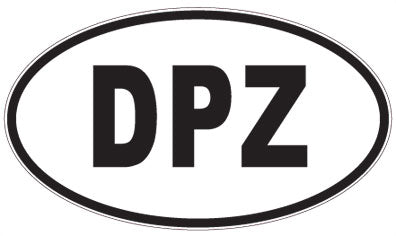 DPZ - 3 Letter Initials Oval Sticker