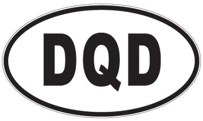DQD - 3 Letter Initials Oval Sticker