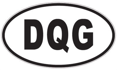 DQG - 3 Letter Initials Oval Sticker