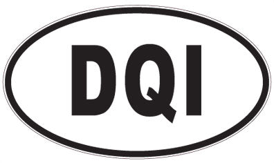 DQI - 3 Letter Initials Oval Sticker