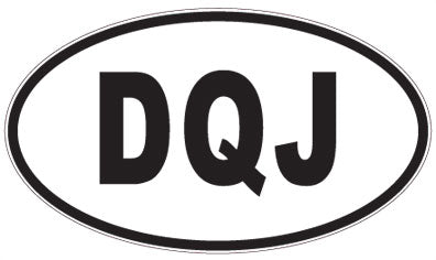 DQJ - 3 Letter Initials Oval Sticker