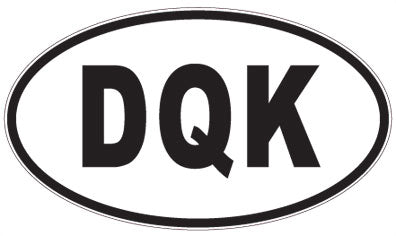 DQK - 3 Letter Initials Oval Sticker
