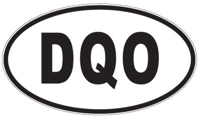 DQO - 3 Letter Initials Oval Sticker