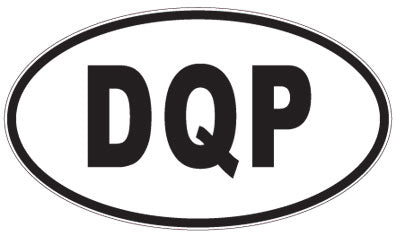 DQP - 3 Letter Initials Oval Sticker