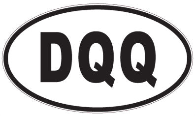 DQQ - 3 Letter Initials Oval Sticker