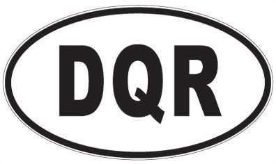 DQR - 3 Letter Initials Oval Sticker