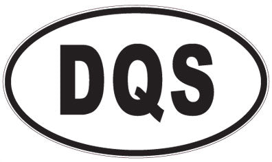 DQS - 3 Letter Initials Oval Sticker