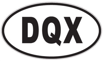 DQX - 3 Letter Initials Oval Sticker