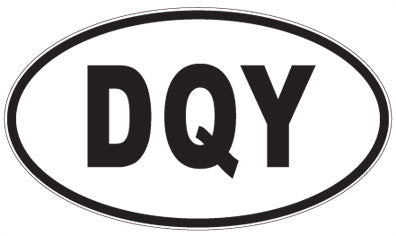 DQY - 3 Letter Initials Oval Sticker