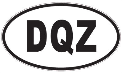 DQZ - 3 Letter Initials Oval Sticker