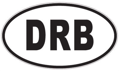 DRB - 3 Letter Initials Oval Sticker