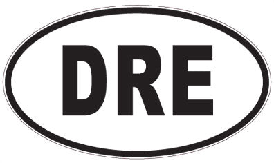 DRE - 3 Letter Initials Oval Sticker