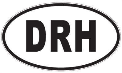 DRH - 3 Letter Initials Oval Sticker