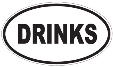 DRINKS - Oval Sticker