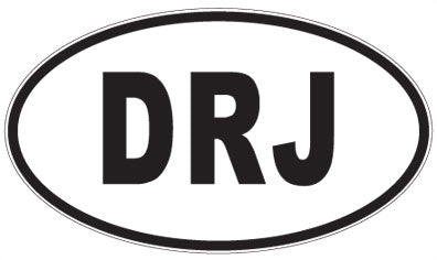 DRJ - 3 Letter Initials Oval Sticker