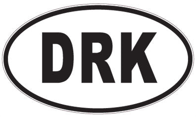 DRK - 3 Letter Initials Oval Sticker