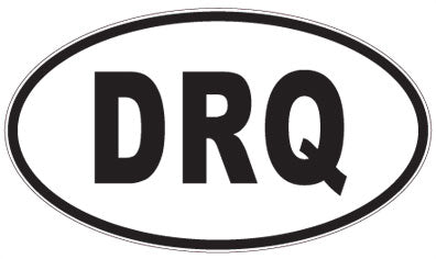 DRQ - 3 Letter Initials Oval Sticker