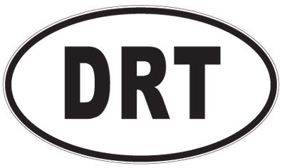 DRT - 3 Letter Initials Oval Sticker