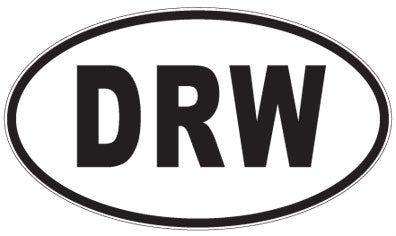 DRW - 3 Letter Initials Oval Sticker