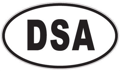 DSA - 3 Letter Initials Oval Sticker