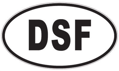 DSF - 3 Letter Initials Oval Sticker