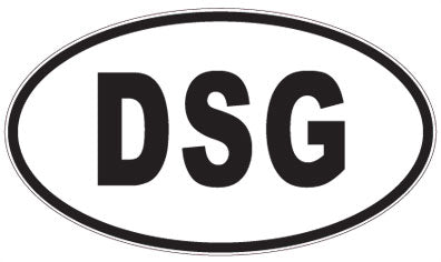 DSG - 3 Letter Initials Oval Sticker