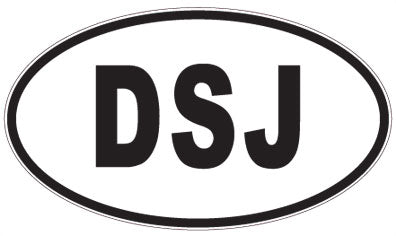 DSJ - 3 Letter Initials Oval Sticker