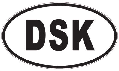 DSK - 3 Letter Initials Oval Magnet