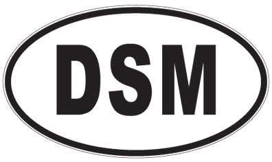 DSM - 3 Letter Initials Oval Sticker
