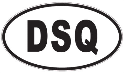DSQ - 3 Letter Initials Oval Sticker