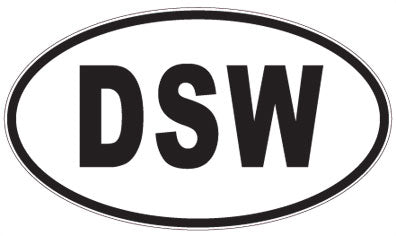DSW - 3 Letter Initials Oval Sticker