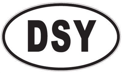 DSY - 3 Letter Initials Oval Magnet