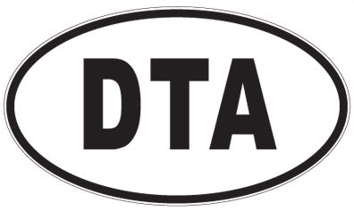 DTA - 3 Letter Initials Oval Sticker
