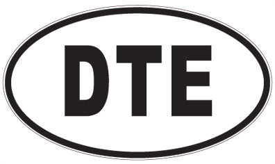DTE - 3 Letter Initials Oval Sticker